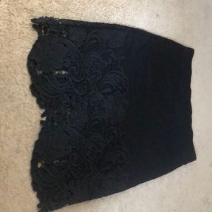 Black skirt with lace detail